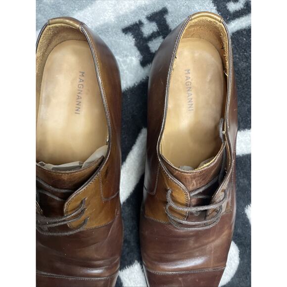 MAGNANNI ‘HARLAN’ MENS BRITISH TOBACCO BURNISHED CAP-TOE OXFORD SIZE 11.5 $425 main image 15